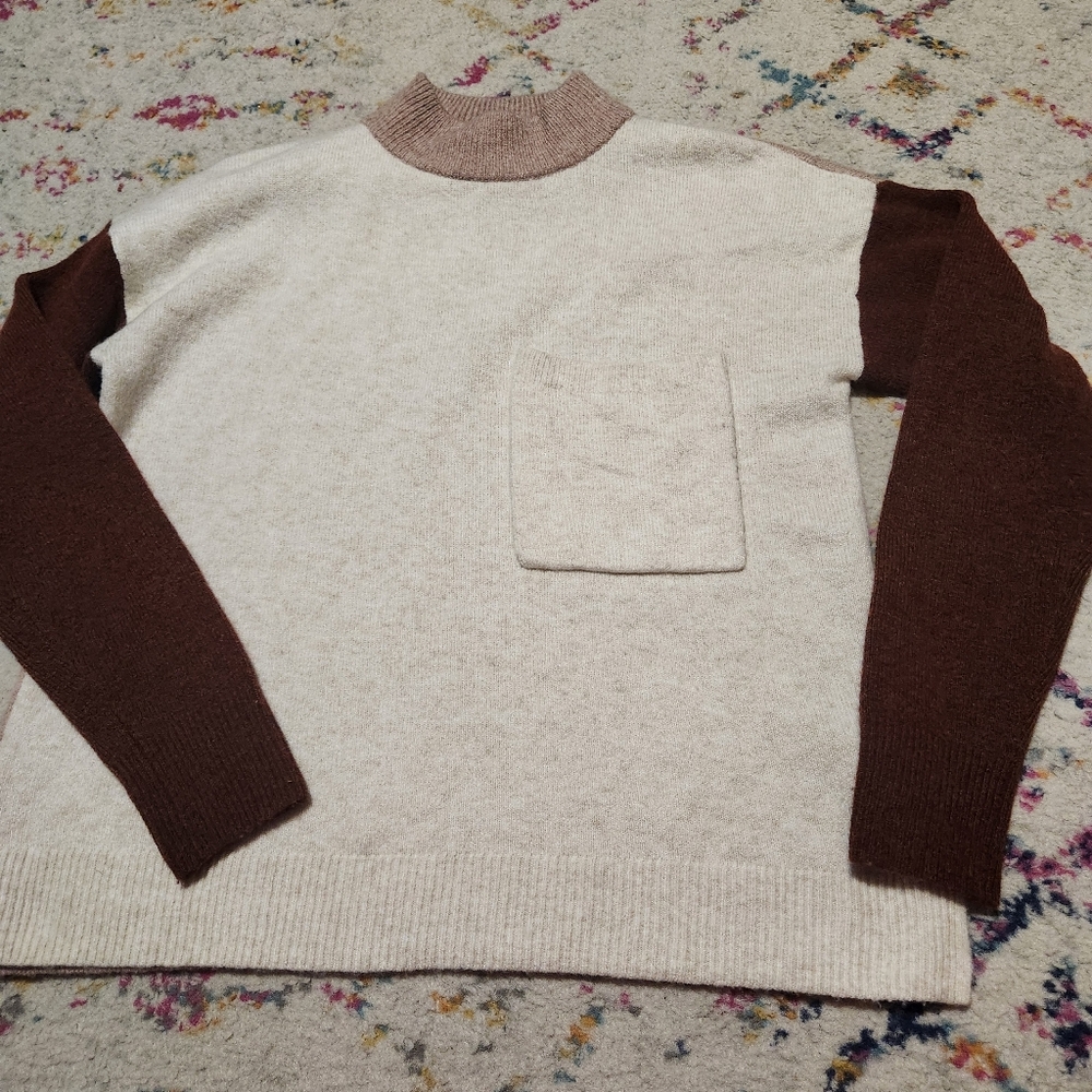 Madewell Colorblock Mockneck Sweater